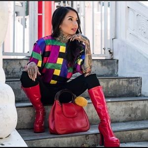 Silk long sleeve multicolor blouse